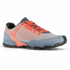 SALEWA Lite Train K Shoes Women blue fog/fluo coral